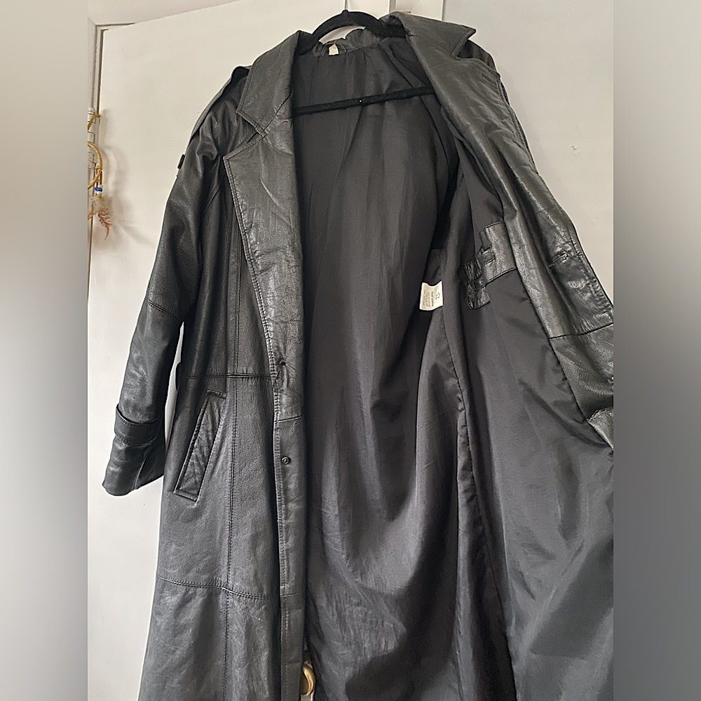 Black Leather Trenchcoat